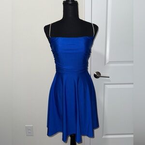 Brand New Windsor Royal Blue Mini Dress with Silver Straps